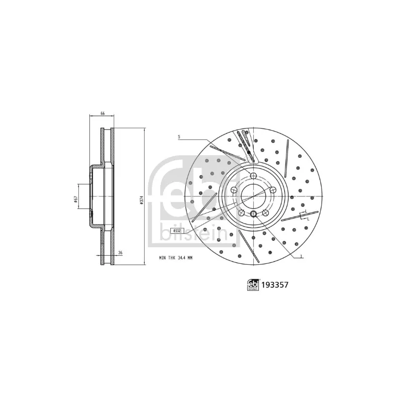 Disque de frein avant droit FEBI BILSTEIN 193357