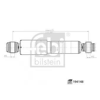 Jeu de 2 amortisseurs arrière FEBI BILSTEIN 194148