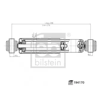 Jeu de 2 amortisseurs arrière FEBI BILSTEIN 194170
