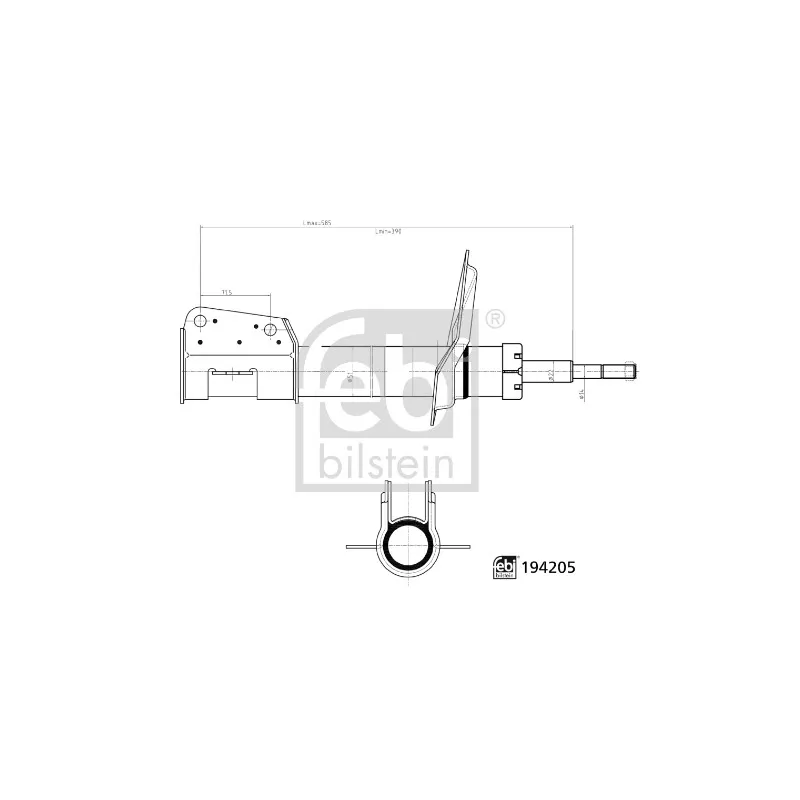 Jeu de 2 amortisseurs avant FEBI BILSTEIN 194205