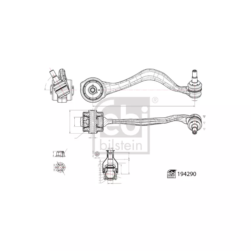 Bras de liaison, suspension de roue avant droit FEBI BILSTEIN 194290