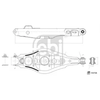 Bras de liaison, suspension de roue arrière gauche FEBI BILSTEIN 194708