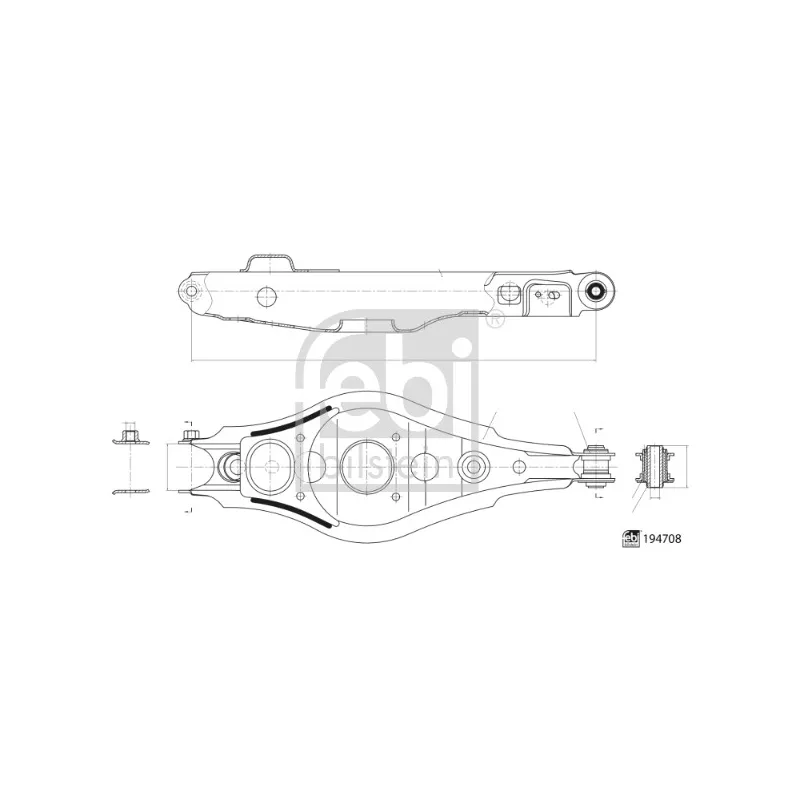 Bras de liaison, suspension de roue arrière gauche FEBI BILSTEIN 194708