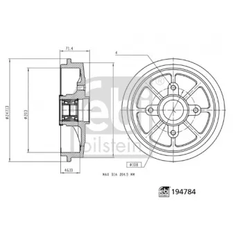 Tambour de frein FEBI BILSTEIN 194784