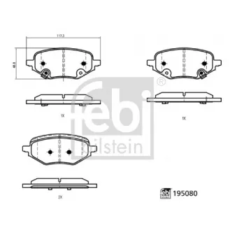 Jeu de 4 plaquettes de frein arrière FEBI BILSTEIN