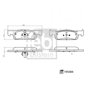 Jeu de 4 plaquettes de frein avant FEBI BILSTEIN