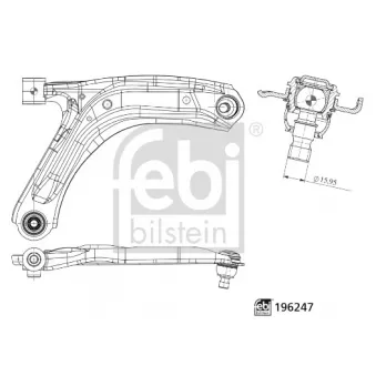 Bras de liaison, suspension de roue avant droit FEBI BILSTEIN 196247