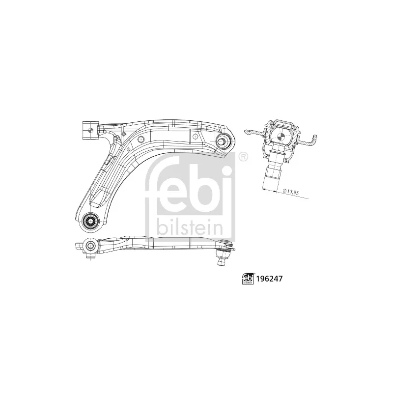 Bras de liaison, suspension de roue avant droit FEBI BILSTEIN 196247