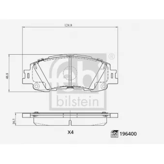Jeu de 4 plaquettes de frein avant FEBI BILSTEIN