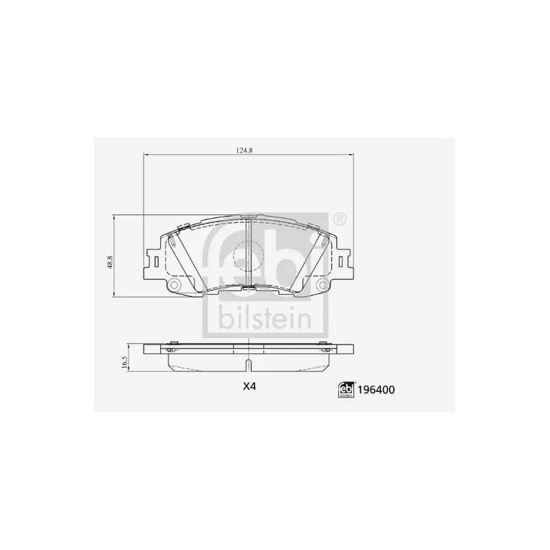 Jeu de 4 plaquettes de frein avant FEBI BILSTEIN 196400