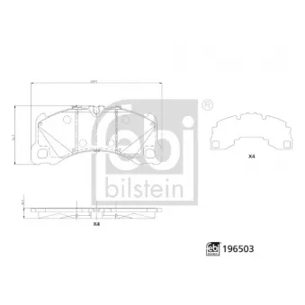 Jeu de 4 plaquettes de frein avant FEBI BILSTEIN 196503