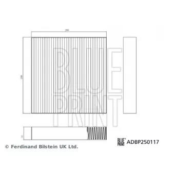 Filtre, air de l'habitacle BLUE PRINT ADBP250117
