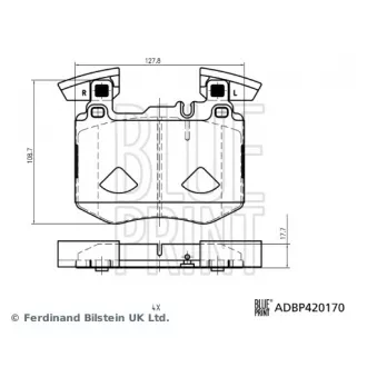 Jeu de 4 plaquettes de frein avant BLUE PRINT ADBP420170