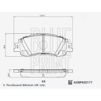 Jeu de 4 plaquettes de frein avant BLUE PRINT ADBP420177