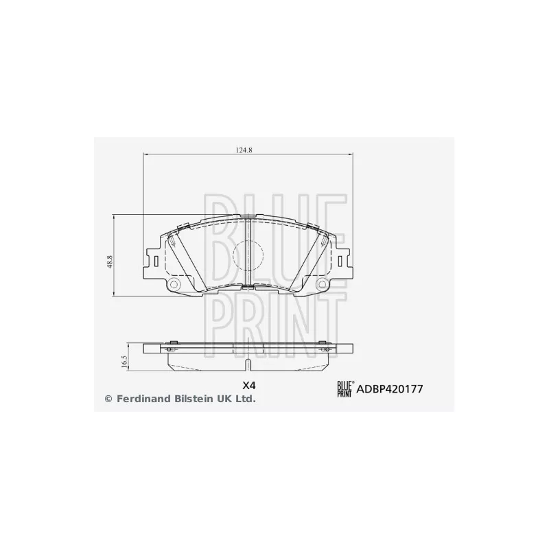 Jeu de 4 plaquettes de frein avant BLUE PRINT ADBP420177