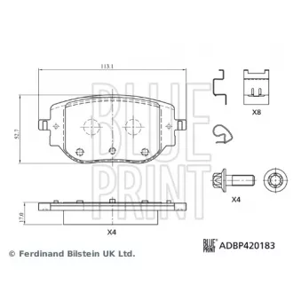 Jeu de 4 plaquettes de frein avant BLUE PRINT ADBP420183