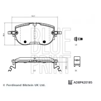 Jeu de 4 plaquettes de frein avant BLUE PRINT ADBP420185