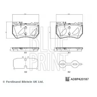 Jeu de 4 plaquettes de frein avant BLUE PRINT