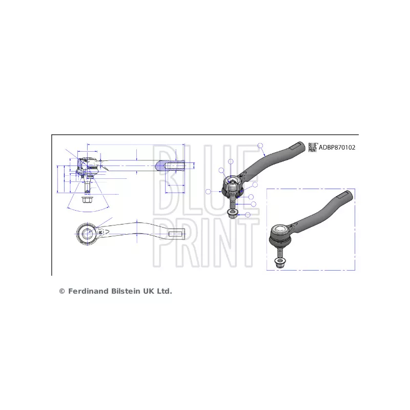 Rotule de barre de connexion avant droit BLUE PRINT ADBP870106