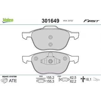 Jeu de 4 plaquettes de frein avant VALEO