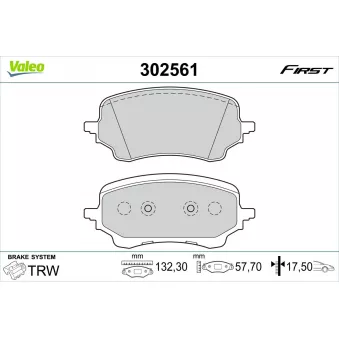 Jeu de 4 plaquettes de frein avant VALEO 302561