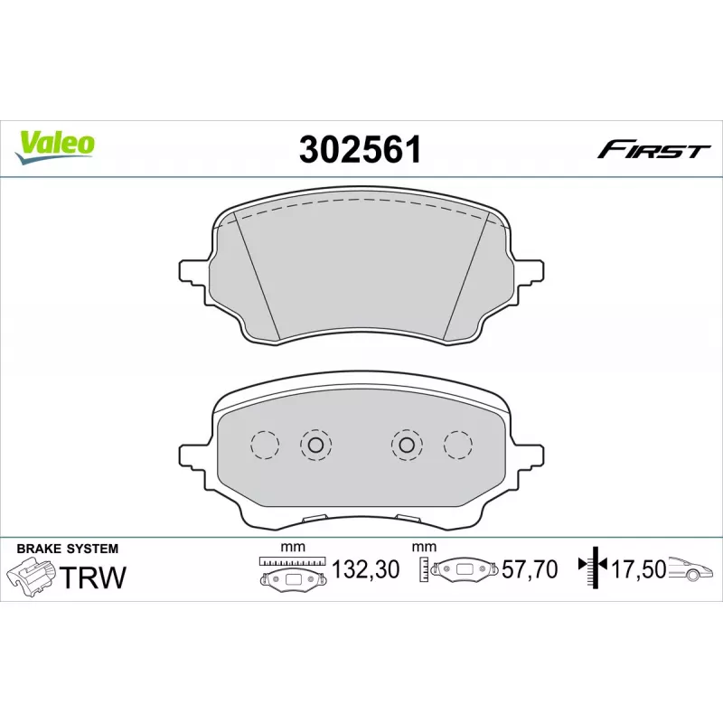 Jeu de 4 plaquettes de frein avant VALEO 302561