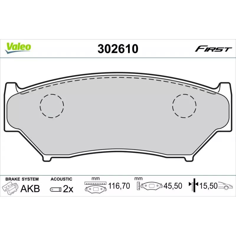 Jeu de 4 plaquettes de frein avant VALEO 302610