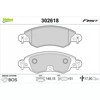 Jeu de 4 plaquettes de frein avant VALEO 302618