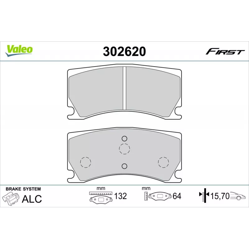 Jeu de 4 plaquettes de frein avant VALEO 302620