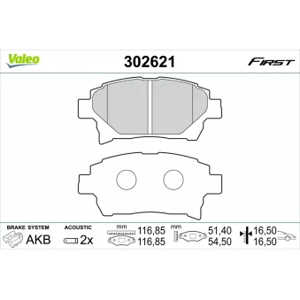 Jeu de 4 plaquettes de frein avant VALEO 302621