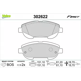 Jeu de 4 plaquettes de frein avant VALEO