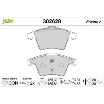 Jeu de 4 plaquettes de frein avant VALEO 302628