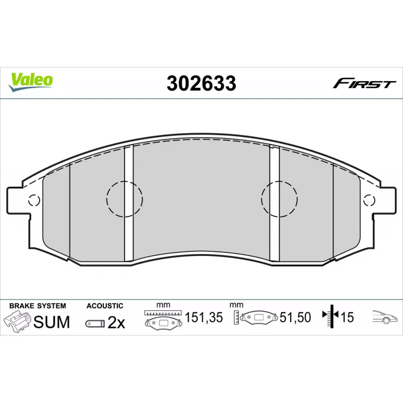 Jeu de 4 plaquettes de frein avant VALEO 302633