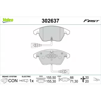 Jeu de 4 plaquettes de frein avant VALEO 302637