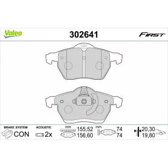 Jeu de 4 plaquettes de frein avant VALEO 302641
