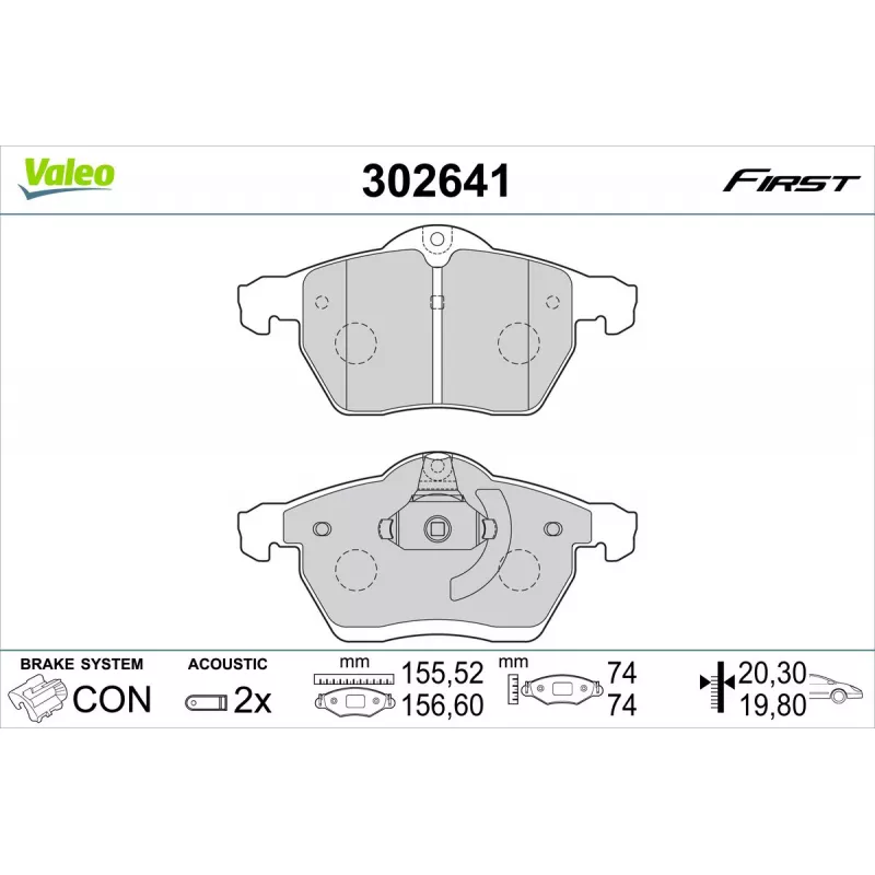 Jeu de 4 plaquettes de frein avant VALEO 302641
