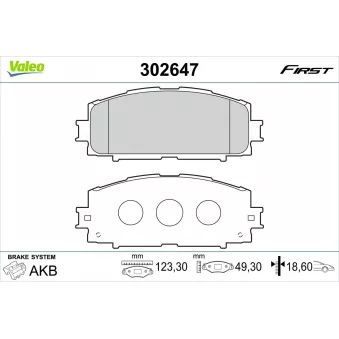 Jeu de 4 plaquettes de frein avant VALEO 302647