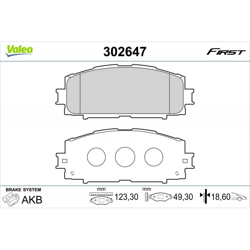 Jeu de 4 plaquettes de frein avant VALEO 302647