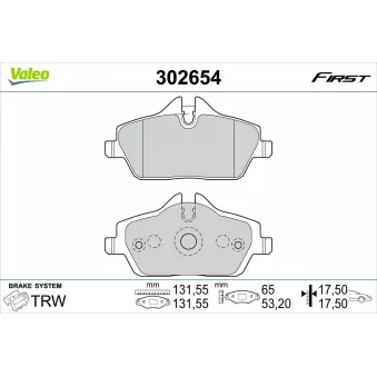 Jeu de 4 plaquettes de frein avant VALEO 302654
