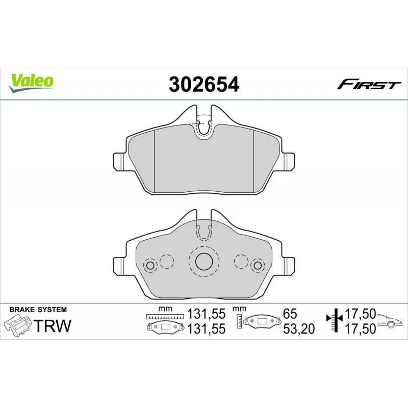 Jeu de 4 plaquettes de frein avant VALEO 302654