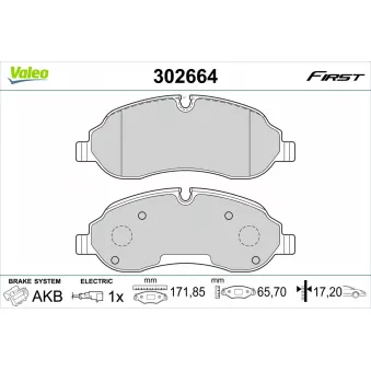 Jeu de 4 plaquettes de frein avant VALEO 302664