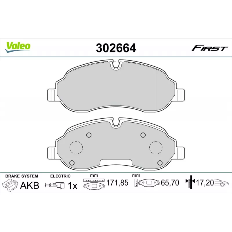 Jeu de 4 plaquettes de frein avant VALEO 302664