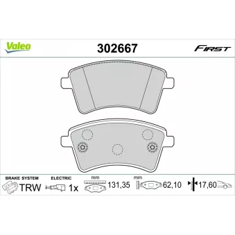 Jeu de 4 plaquettes de frein avant VALEO 302667