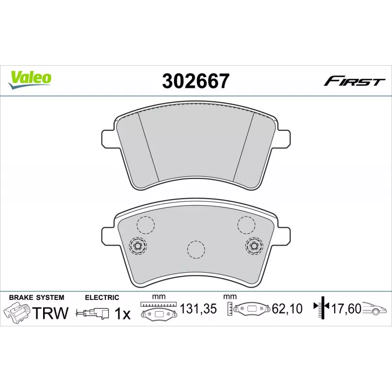 Jeu de 4 plaquettes de frein avant VALEO 302667