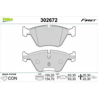 Jeu de 4 plaquettes de frein avant VALEO 302672