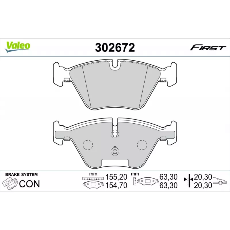 Jeu de 4 plaquettes de frein avant VALEO 302672