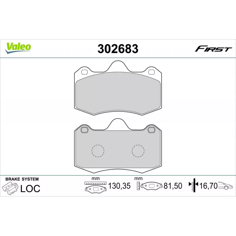 Jeu de 4 plaquettes de frein avant VALEO 302683