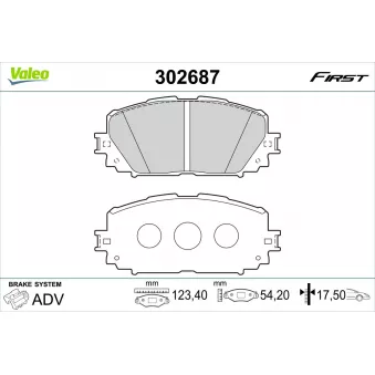 Jeu de 4 plaquettes de frein avant VALEO 302687