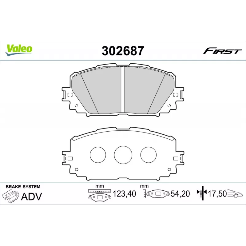 Jeu de 4 plaquettes de frein avant VALEO 302687