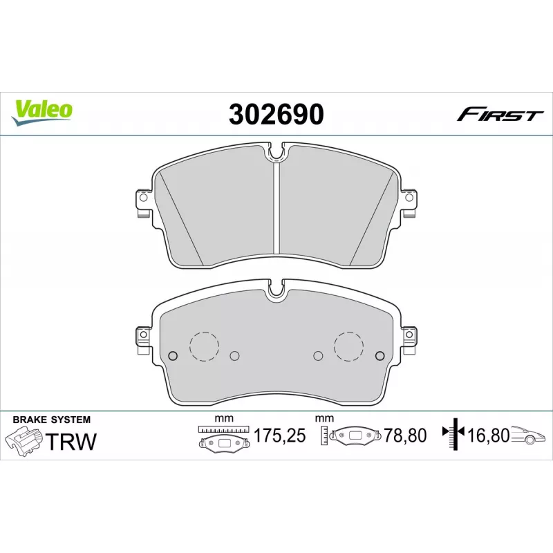 Jeu de 4 plaquettes de frein avant VALEO 302690